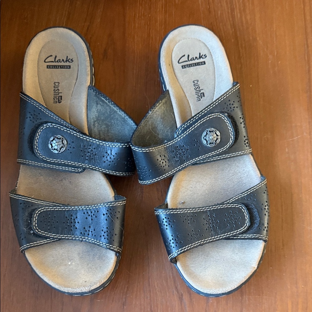 Clarks Dark Leather Sandals